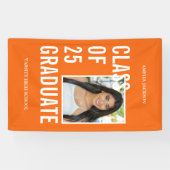 Klasse des Orangen-Foto-Abschlusses mit Abschluss Banner (Horizontal)