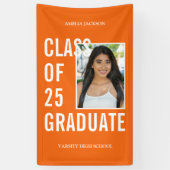 Klasse des Orangen-Foto-Abschlusses mit Abschluss Banner (Vertikal)