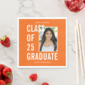 Klasse des Orangen-Fotos mit 25 Abschlüssen Serviette (Beispiel)