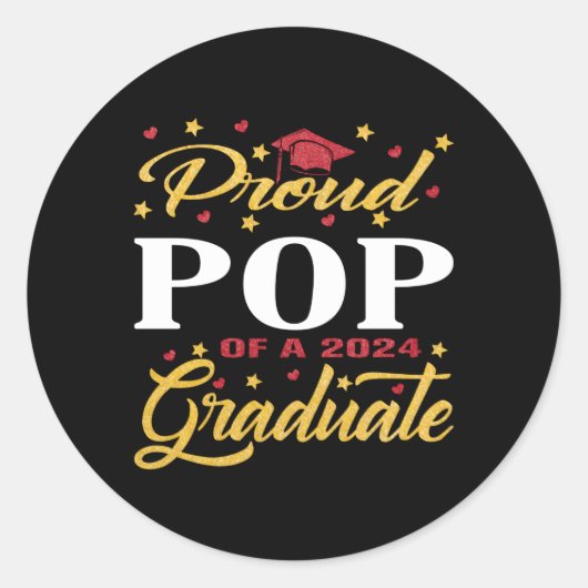 Klasse des Pops 2024 Hochschulabsolventen 24 Abitu Runder Aufkleber (Vorderseite)