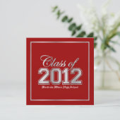 Klasse des Premium Red / Silver Abschlusses 2012 Einladung (Stehend Vorderseite)