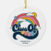 Klasse des Rainbow Custom Foto Abschlusses 2025 Keramik Ornament (Vorne)