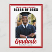 Klasse des Red Abschluss Fotos 2025 Modernes Gradu Postkarte (Vorderseite)