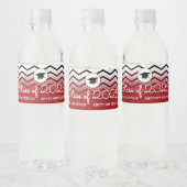 Klasse des Red Black Zigzags-Abschlusses 2025 Wasserflaschenetikett (Flaschen)