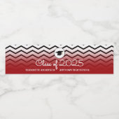 Klasse des Red Black Zigzags-Abschlusses 2025 Wasserflaschenetikett (Einzelnes Label)