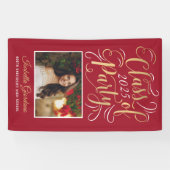 Klasse des Red Gold Graduation Party Fotos 2025 Banner (Horizontal)