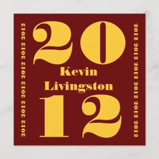 Klasse des Red Gold Square Invite der Abschlüsse 2 Einladung