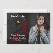 Klasse des Red Tassel Dignified Abschluss 2025 Einladung (Vorderseite)