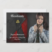 Klasse des Red Tassel Foto Abschlusses 2025 Einladung (Vorderseite)