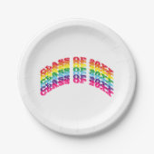 Klasse des Regenbogen-modernen Typografie-Abschlus Pappteller (Vorderseite)