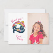 Klasse des Retro-Rainbow-Pink-Abschlusses 2025 Dankeskarte (Vorderseite)