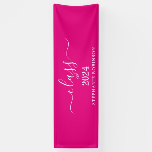 Klasse des rosa einfachen Abschlusses 2024 Banner (Vertikal)