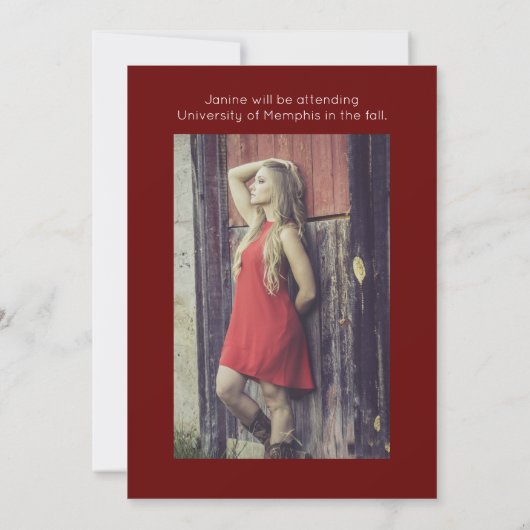 Klasse des roten Abschlusses mit vier Fotos hinzuf Ankündigung (Rückseite)