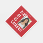 Klasse des roten Fotos-Abschlusses 2025 Serviette (Ecke)