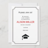 Klasse des roten Typografie-Fotos mit Hochschulabs Einladung (Rückseite)