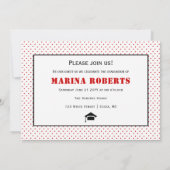 Klasse des roten Typografie-Fotos mit Hochschulabs Einladung (Rückseite)