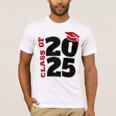 Klasse des roten und schwarzen Absolventen 2025 T-Shirt (Vorderseite)