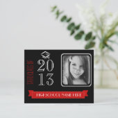 Klasse des roten und schwarzen Fotos Grad 2013 Einladung (Stehend Vorderseite)