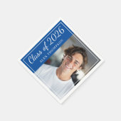 Klasse des Royal Blue Graduation Party Fotos 2025 Serviette (Ecke)