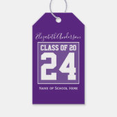 Klasse des Royal Lila Abschluss Fotos 2024 Geschenkanhänger (Vorderseite)