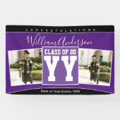 Klasse des Royal Lila Black Abschluss Fotos 2024 Banner (Horizontal)