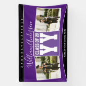 Klasse des Royal Lila Black Abschluss Fotos 2024 Banner (Vertikal)