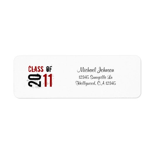 Klasse des Rücksendeadressenlabels 2011 (Vorne)