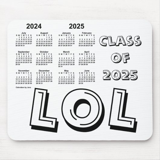 Klasse des Schuljahres 2025 von Janz White Mousepad (Vorne)