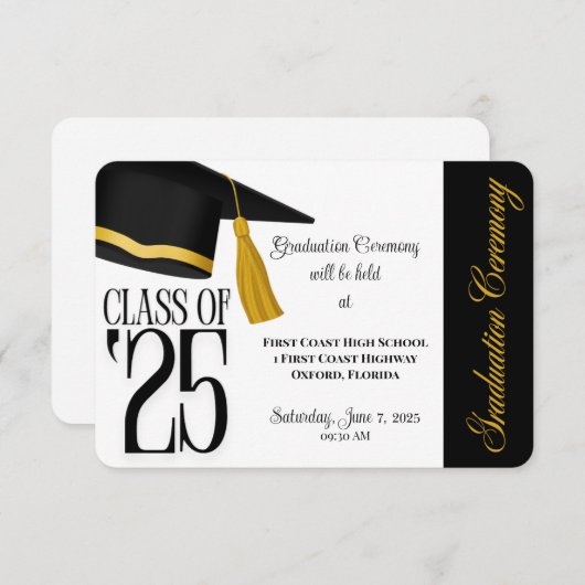 Klasse des Schwarz-Weiß-Abschlusses 2025 Begleitkarte (Vorne/Hinten)