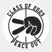 Klasse des Schwarz-Weiß-Abschlusses 2025 Runder Aufkleber (Vorderseite)