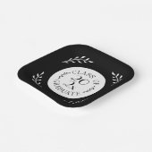 Klasse des Schwarz-weißen botanischen Graduate Chi Pappteller (Gewinkelt)