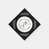 Klasse des Schwarz-weißen botanischen Graduate Chi Serviette (Ecke)