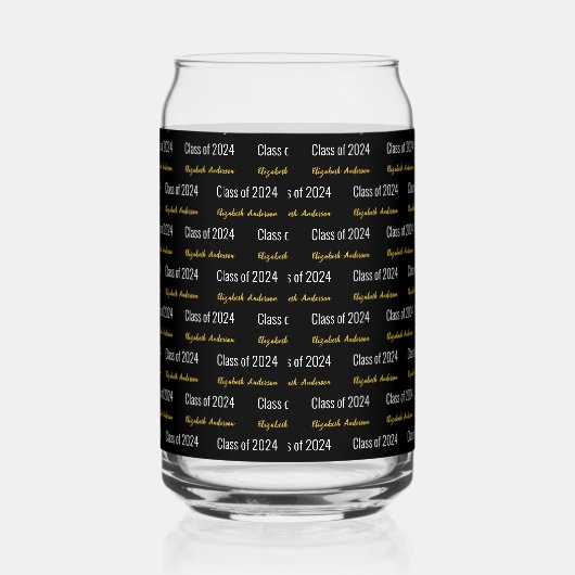 Klasse des Schwarz-weißen Goldes von Grad 2024 Dosenglas (Links)