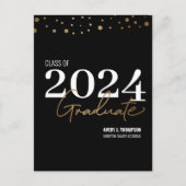 Klasse des Schwarzen Abschlusses 2024 Ankündigungspostkarte (Vorderseite)