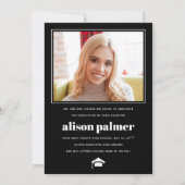 Klasse des schwarzen Fotos "GRADUATE" 2025 Ankündigung (Rückseite)