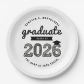 Klasse des Schwarzen Sketch Abschluss Grad Party 2 Pappteller (Vorderseite)