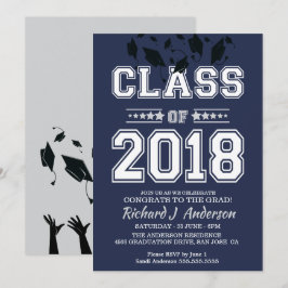 Klasse des Silver and Blue Grad Party 2018 Einladung