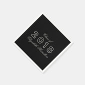 Klasse des Silver & Black Elegant Abschlusses 2018 Serviette (Ecke)