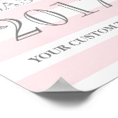 Klasse des Silver Confetti Blush "Grad 2017" Poster (Ecke)