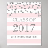 Klasse des Silver Confetti Blush "Grad 2017" Poster (Vorne)