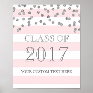 Klasse des Silver Confetti Blush "Grad 2017" Poster