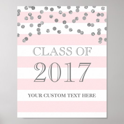 Klasse des Silver Confetti Blush "Grad 2017" Poster (Vorne)