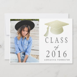 Klasse des Silver Foil Abschluss Hat Foto 2016 Einladung