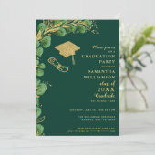 Klasse des Smaragdgrünen und goldenen Abschlusses Einladung (Stehend Vorderseite)