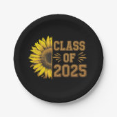 Klasse des Sonnenblumenkerns 2025 Abschlusses Pappteller (Vorderseite)