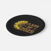 Klasse des Sonnenblumenkerns 2025 Abschlusses Pappteller (Schrägansicht)