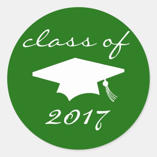 Klasse des Sticker 2017 (grüne Graduierungsobergre (Vorderseite)