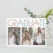 Klasse des Terrakotta-Fotos 2023 und des aquamarin Einladung (Stehend Vorderseite)