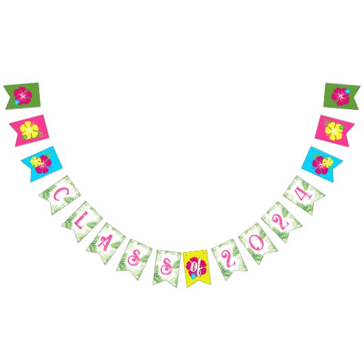 Klasse des Tropical Luau Abschluss-Banners 2024 Wimpelkette (Alle)