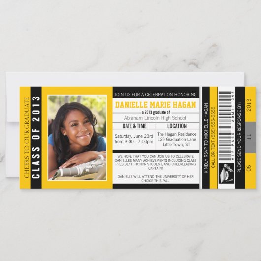 Klasse des VIP-Tickets für Abschluss 2013 Einladung (Vorderseite)